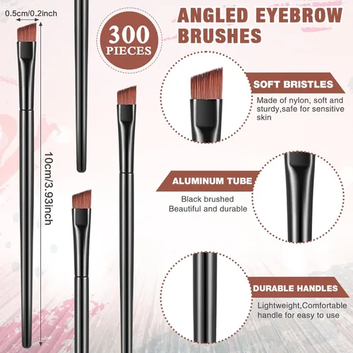 Vista 2 de 300 brochas desechables para cejas multifunción, brochas cosméticas para cejas, portátiles, en ángulo, tinte profesional para cejas, suministros