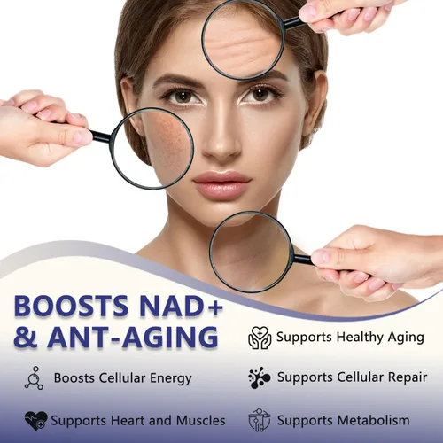 Vista 4 de Suplemento liposomal NAD para mujeres, suplemento líquido NAD con resveratrol, antioxidante natural, apoyo al metabolismo energético y salud