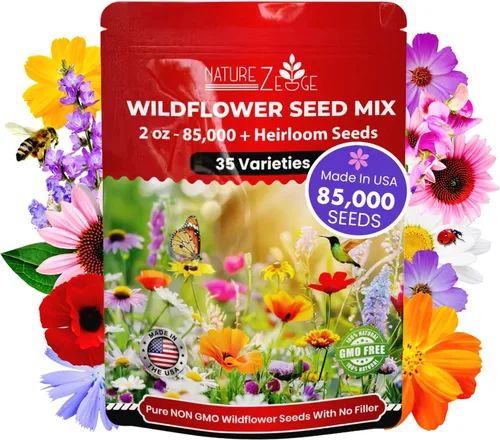 Vista 9 de NatureZ Edge Semillas de flores silvestres, 1/2 libra, 340,000 semillas, 35 variedades de semillas de flores perennes y anuales para plantar