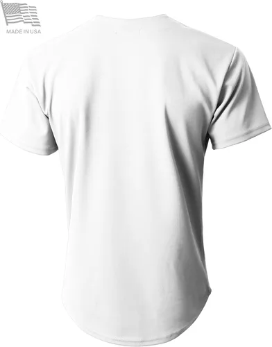 Vista 2 de Hecho en Estados Unidos camiseta de béisbol con botones premium para hombre