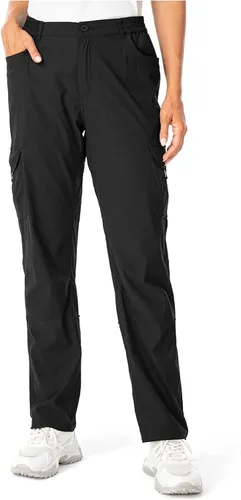 Vista 4 de Pantalones tipo cargo enrollables para mujer impermeables ligeros de secado rápido bonitos bolsillos
