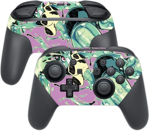 Vista 30 de MightySkins Skin compatible con Nintendo Switch Pro Controller - Alien Battle Funda protectora de vinilo duradera y única Fácil de aplicar