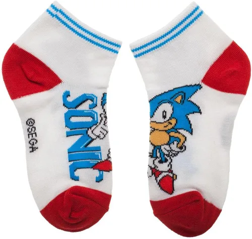 Vista 5 de Bioworld Sega Sonic The Hedgehog - Calcetines de tobillo juvenil, 4 pares, Multi