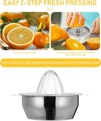 Vista 9 de GALPADA Stainless Steel Manual Lemon Squeezer Citrus Juicer Hand Press Fruit Juice Extractor 304 Food-grade Portable Tool for Kitchen and Travel Use