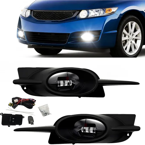 Vista 10 de Luces antiniebla de conducción compatibles con lámparas de parachoques delantero Honda CRV 2007 2008 2009 con bombillas halógenas H11 de 12 V 55 W