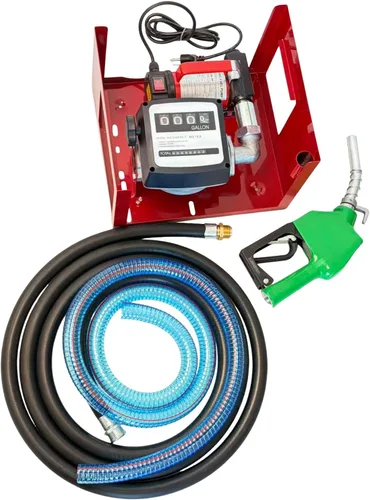 Vista 9 de Bomba de transferencia de combustible de 12 voltios de servicio pesado, bomba de transferencia de diésel autocebante con medidor de combustible