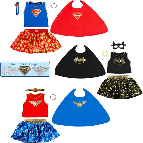 Vista 2 de Rubie's DC - Conjunto de baúl para niña (Wonder Woman, Batman, Superman), talla S