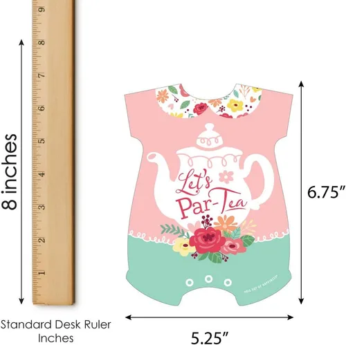 Vista 5 de Big Dot of Happiness Floral Let's Par-Tea - Juego de 18 tarjetas de bingo con imágenes y marcadores, fiesta de té de jardín, baby shower, juego