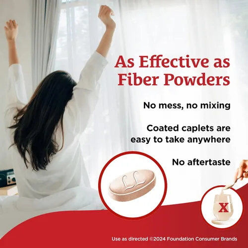 Vista 5 de FiberCon Cápsulas recubiertas de terapia de fibra, fibra insoluble segura, simple y cómoda para la irregularidad intestinal, alivio cómodo