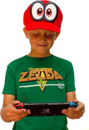 Vista 2 de Bioworld Super Mario Odyssey - Sombrero Cappy para niños accesorio de cosplay rojo Rojo