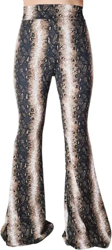 Vista 120 de ShopMyTrend - Pantalones de yoga largos con piernas anchas y acampanadas estilo palazzo, con cintura alta, para mujer