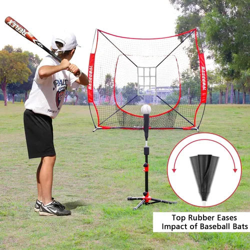 Vista 5 de BaseGoal Camiseta de Bateo de Béisbol para Niños, Tee de Bateo, Tee de Sóftbol, Tee de Bateo para Jóvenes, Tee de Teeball, Tee de Viaje, Altura