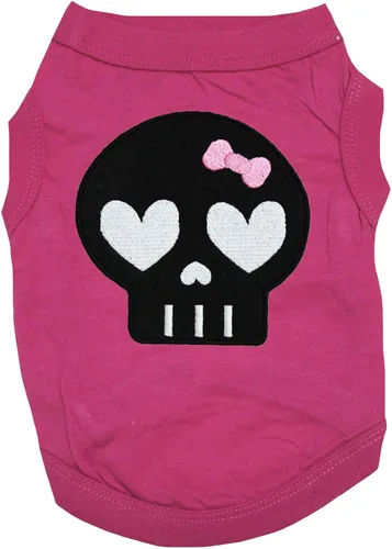 Vista 3 de Petitebella Camisa negra para perro con cara de calavera (huesos, XS)