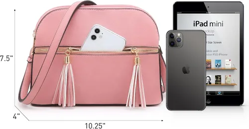 Vista 4 de Dasein - Bolso de hombro para mujer con cremallera y múltiples bolsillos