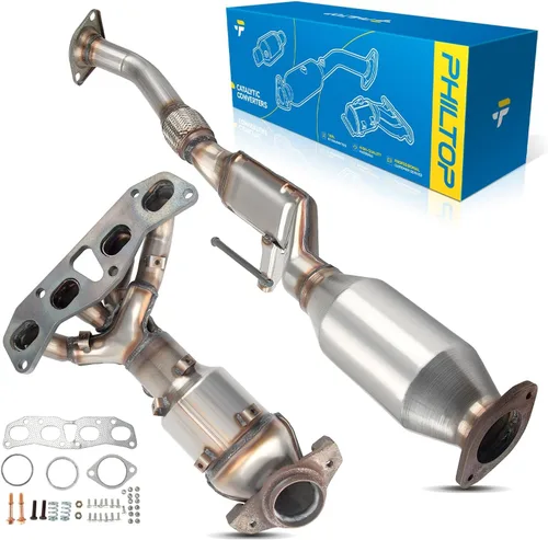 Vista 92 de PHILTOP Convertidor Catalítico de Ajuste Directo para Murano 2009 2010 2011 2012 2013 2014 3.5L, Cáscara de Acero Inoxidable Aluminio 203-1010