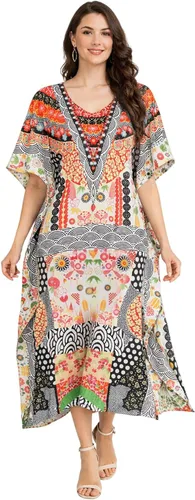 Vista 19 de Miss Lavish London - Kaftán largo para mujer - Kaftán de playa africano y kaftan moderno para fiesta y bodas 109-azul