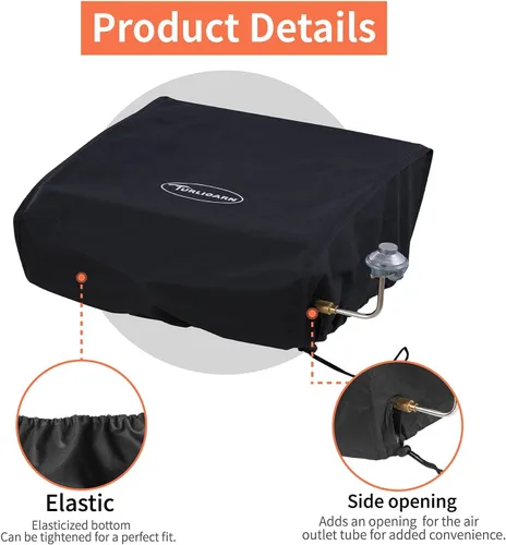 Vista 3 de Cubierta para parrilla Blackstone de 17 pulgadas de alta resistencia, tela Oxford 600D impermeable, cubierta protectora impermeable compatible
