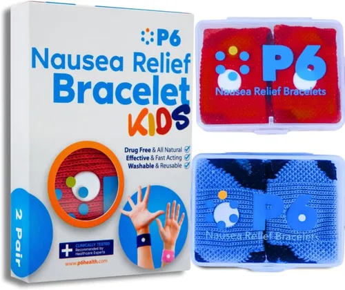 Vista 9 de P6 Bandas de mareo por movimiento para niños, pulseras para niños antináuseas, crucero por mar, viajes, enfermedades del automóvil, alivio natural
