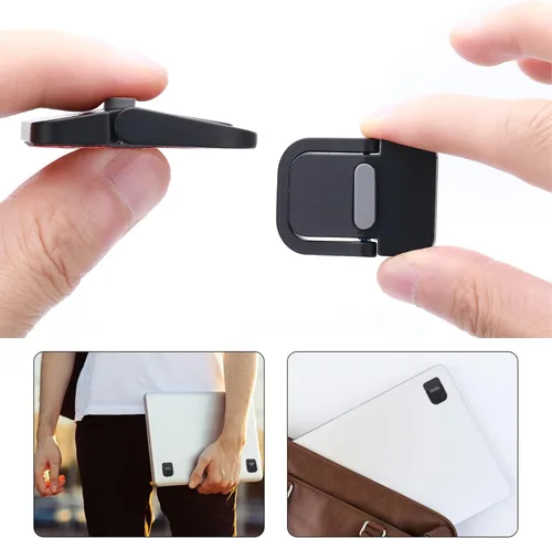 Vista 4 de Abeillo 2 soportes elevadores de teclado portátil, autoadhesivo, soporte invisible para teclado de computadora para escritorio, pies de laptop Negro