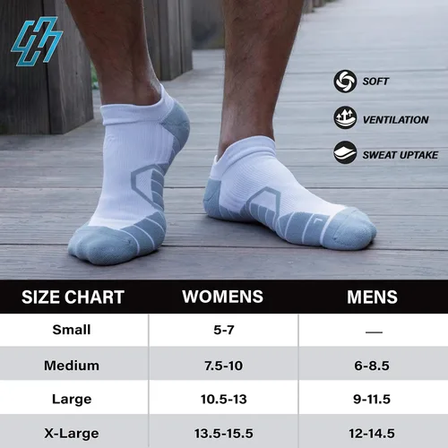Vista 6 de Hylaea Calcetines Atléticos para Correr con Cojín Acolchado que Absorben la Humedad de Corte Bajo
