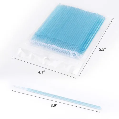 Vista 2 de Tbestmax 1000 piezas de microcepillos de cristal aplicadores desechables microwabs para extensiones de pestañas micro varitas Spoolie 5