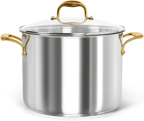 Vista 9 de MICHELANGELO Ollas de Acero Inoxidable - Olla de Inducción de 6 Qt con Tapa, Olla para Caldo de Acero Inoxidable 18/10, Olla de Cocina No Tóxica