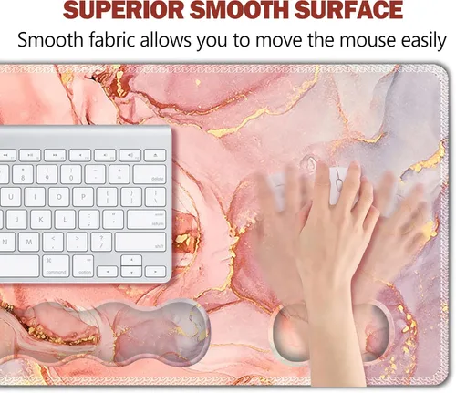 Vista 3 de Alfombrilla de mouse para juegos extendida mejorada, almohadilla para teclado y muñeca, juego de alfombrilla de mouse con soporte de muñeca, Artso