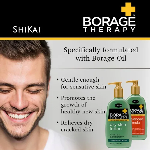Vista 4 de ShiKai Borage Therapy Crema para pies (4.2 onzas) Loción hidratante sin fragancia Cuidado curativo para talones secos y agrietados Con aceite