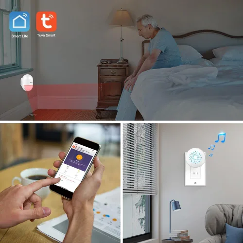 Vista 4 de SINGCALL Sensor de movimiento inalámbrico Alarma de entrada Alarma Interior Sensor de Movimiento Inteligente Detector 2.4G WiFi Sistema Inalámbrico