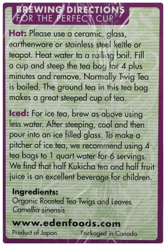 Vista 3 de Eden Organic Kukicha, Twig Tea 0.07 oz (paquete de 1)