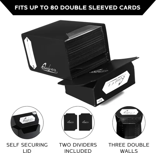 Vista 2 de Quiver Time Cajas para mazos de cartas de intercambio y paquete de fundas para cartas, compatibles con cartas de Magic: the Gathering y otros TCG