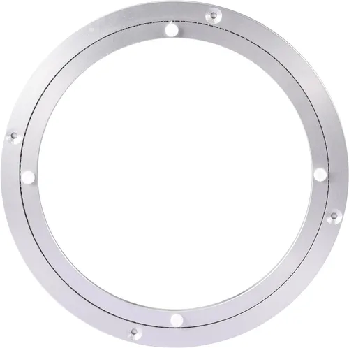 Vista 12 de Lazy Susan - Rodamientos giratorios giratorios de metal de aluminio para mesa de comedor y banco de trabajo (10 pulgadas), plateado