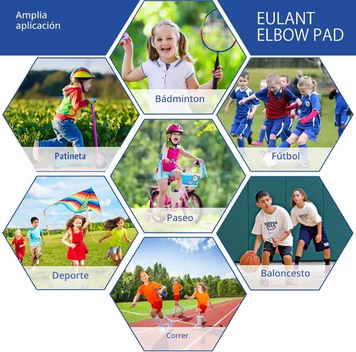 Vista 7 de EULANT Codera para niños, ajustable y transpirable, protector deportivo de neopreno, codera, codera, codera, vendaje para fútbol, ciclismo, golf