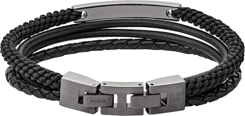 Vista 2 de Fossil - Pulsera de identificación de acero inoxidable chapado para hombre de regalo personalizada grabable