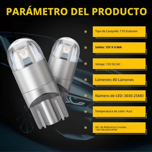 Vista 4 de YM E-Bright T10 194 - Luces LED para interior de automóvil, 168 W5W, 3030 chips 2825, bombilla LED, cúpula, mapa, puerta de maletero, luz de azul