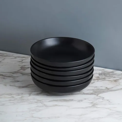 Vista 7 de Selamica Tazones de cerámica para pasta de 7.8 pulgadas, cuencos grandes de porcelana de 26 onzas, aptos para lavavajillas y microondas, juego de 6