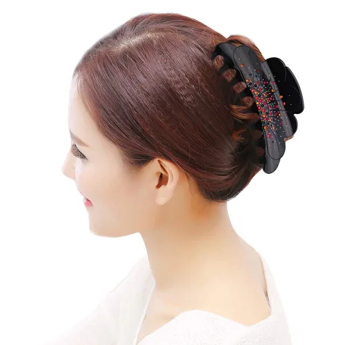 Vista 2 de Fashion & Lifestyle Pinza para el cabello de 5 pulgadas para mujeres y niñas, grande, pinza bastante fuerte, pasador antideslizante, agarre hacia