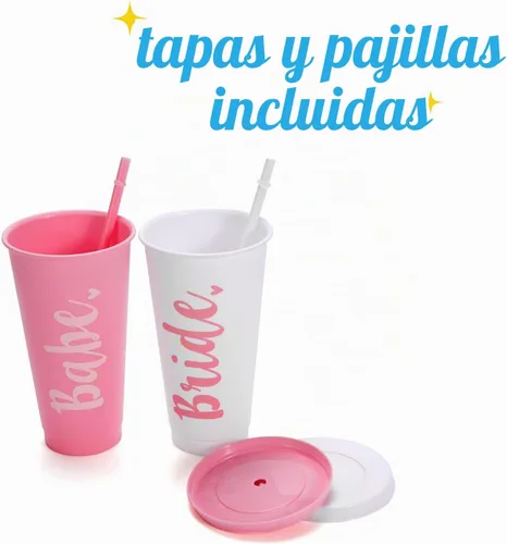 Vista 6 de Pop Fizz Designs Copas de despedida de soltera de Bride & Babe – Paquete de 6 Copas de fiesta nupcial para damas de honor Suministros y vasos