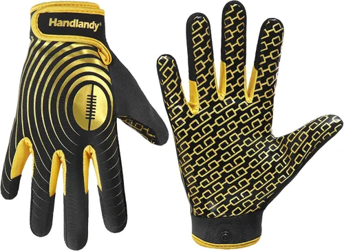 Vista 21 de HANDLANDY Guantes de fútbol para jóvenes, guantes receptores adhesivos para niños, guante de fútbol de súper agarre, mejor regalo para niños y niñas