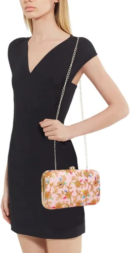 Vista 6 de LONGING TO BUY Embrague de caja de diseño hecho a mano para mujeres, embrague bordado Zari para mujeresembrague de mano para mujeres