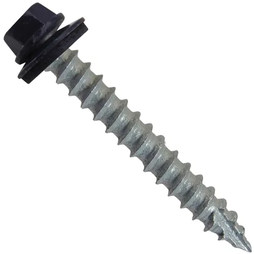 Vista 168 de TORNILLOS PARA TECHOS DE METAL #14: (250) Tornillos x 1" ABC GRIS Tornillo para techo de chapa metálica con cabeza hexagonal y arandela.
