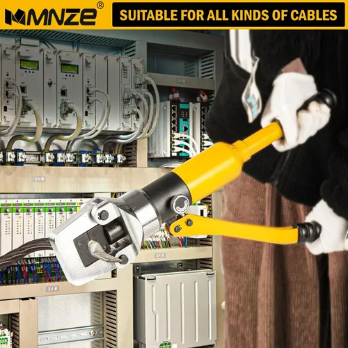 Vista 6 de Alicates de crimpado hidráulico de 16 toneladas de 6 AWG a 800 MCM Kit de herramientas de prensado hidráulico de mano con terminal de cable