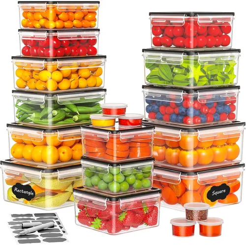 Vista 11 de 34 recipientes de almacenamiento de alimentos con tapas herméticas