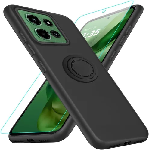 Vista 21 de Funda para Pinwheel Genesis 3 / BLU G64 Funda para teléfono con protector de pantalla HD, soporte de anillo giratorio de 360°, soporte de silicona