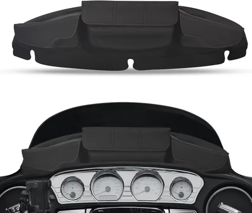 Vista 8 de FOVPLUE Bolsa para Parabrisas, Bolsa de Carenado Batwing de Tres Bolsillos para Harley Electra Glide Street Glide Trike FLHTCU/I FLHTCUTG FLHXXX