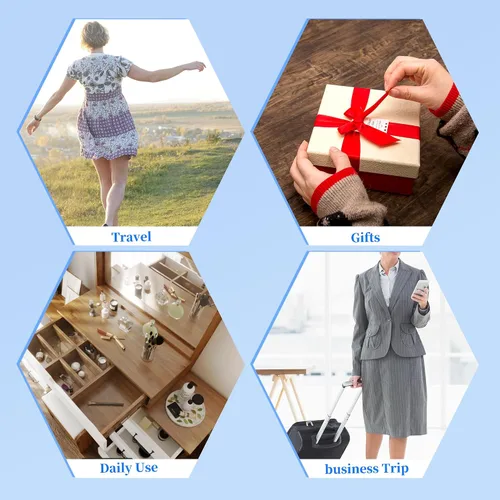 Vista 6 de FYTSDIK Organizador de joyas, estuche de joyería de viaje, caja de joyería pequeña, accesorios esenciales de viaje para mujeres, collar de anillos