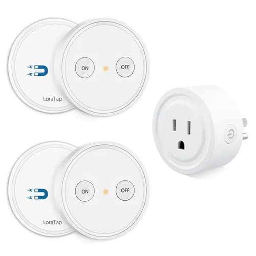 Vista 11 de LoraTap Mini adaptador de enchufe de salida de control remoto, interruptor de luz inalámbrico de rango de 656 pies para electrodomésticos,