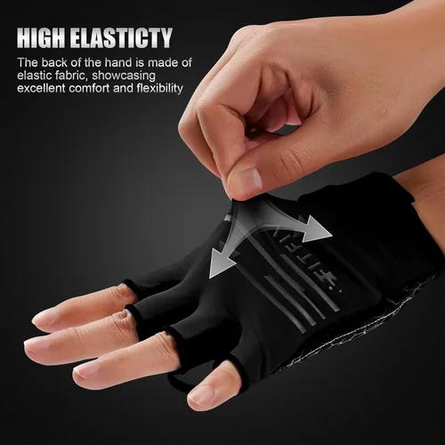 Vista 2 de Guantes de ciclismo para hombres y mujeres, guantes de ciclismo de medio dedo, guantes de entrenamiento adecuados para deportes al aire libre