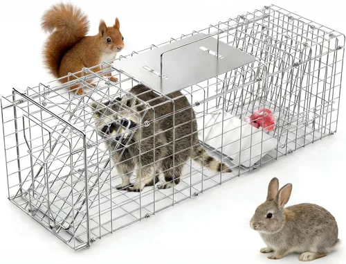 Vista 10 de Trampa de jaula de animales vivos de 26 pulgadas, trampas plegables