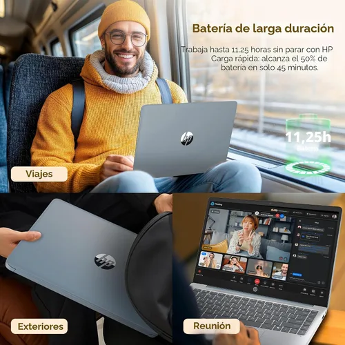 Vista 8 de HP Stream - Laptop HD para estudiantes y negocios de 14 pulgadas con copiloto AI, AMD Athlon 7120, 4 GB de RAM, almacenamiento de 1.12 TB
